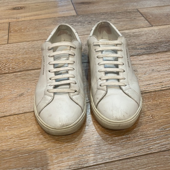 Women’s Saint Laurent white sneakers size 9. Some marks on them and dirty laces - Picture 2 of 4